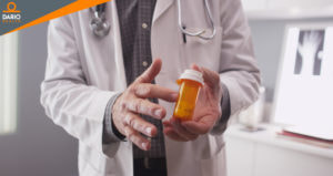 Doctor holding medication